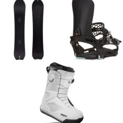 Season Aero Snowboard + Universal Snowboard Bindings + thirtytwo STW Double Boa Snowboard Boots 2025- Snowboards, Bindings & Boots|Snowboard Packages