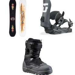 Sims Fakie Snowboard + Union Force Snowboard Bindings + Vans Infuse Snowboard Boots 2025- Snowboards, Bindings & Boots|Snowboard Packages