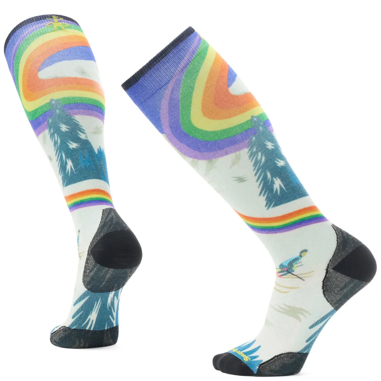 Smartwool Zero Cushion Rainbow Trails Print OTC Socks- Socks|Ski Socks