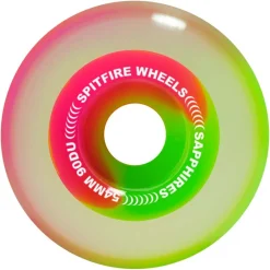 Spitfire 90a Neon Pink/Green Sapphire Skateboard Wheels- Wheels