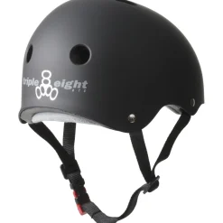 Triple 8 The Certified Sweatsaver Skateboard Helmet + 187 Slim Knee Pads + Wristsaver Slide On Wrist Guards- Helmets|Helmets