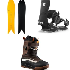 United Shapes Experiment Snowboard + Union Ultra Snowboard Bindings + Vans Infuse Snowsurf Snowboard Boots 2025- Snowboards, Bindings & Boots|Snowboard Packages