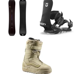 United Shapes Object Snowboard + Union Ultra Snowboard Bindings + Vans Hi-Country & Hell-Bound Snowboard Boots 2025- Snowboards, Bindings & Boots|Snowboard Packages