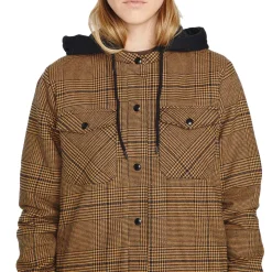 Volcom Hooded Flannel Jacket - Women's-Women Snow Clothing|Mid Layers