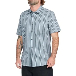 Volcom Newbar Stripe Short-Sleeve Shirt - Men's- Casual Clothing|Shirts
