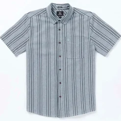 Volcom Newbar Stripe Short-Sleeve Shirt - Men's- Casual Clothing|Shirts