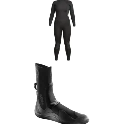 XCEL 4/3 Axis Back Zip Wetsuit - Women's + 3mm Axis Round Toe Wetsuit Boots- Wetsuit Kits