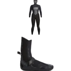 XCEL 5/4 Infiniti Hooded Wetsuit - Women's + 5mm Infiniti Round Toe Wetsuit Boots- Wetsuit Kits